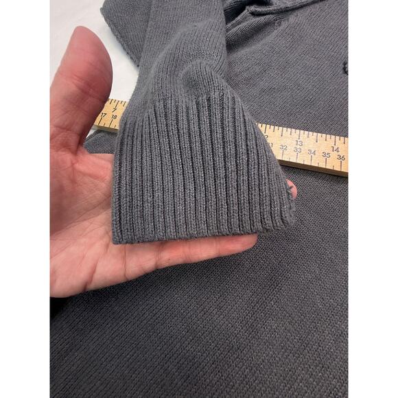 Haggar Gray Mock Neck Button Sweater XL Men’s Rib Knit Long Sleeve Pullover - Picture 13 of 16